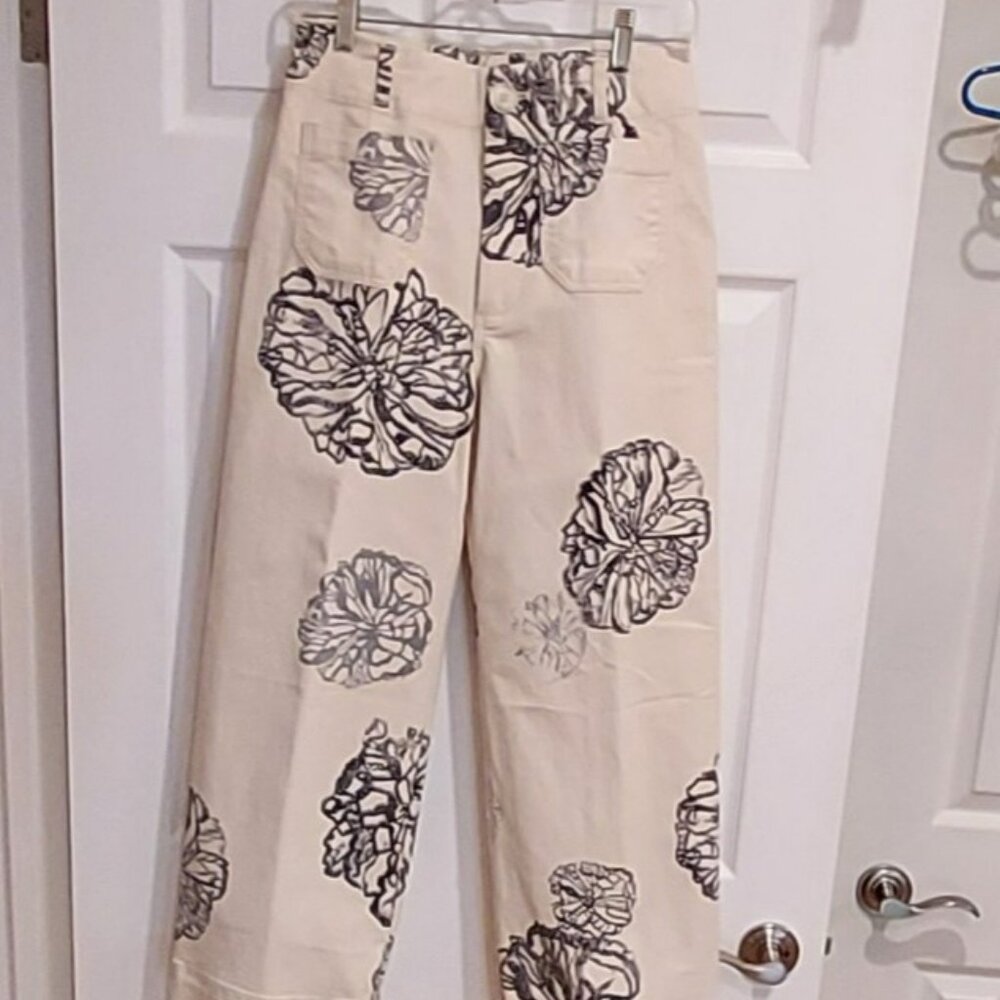 Denim wide leg pants
